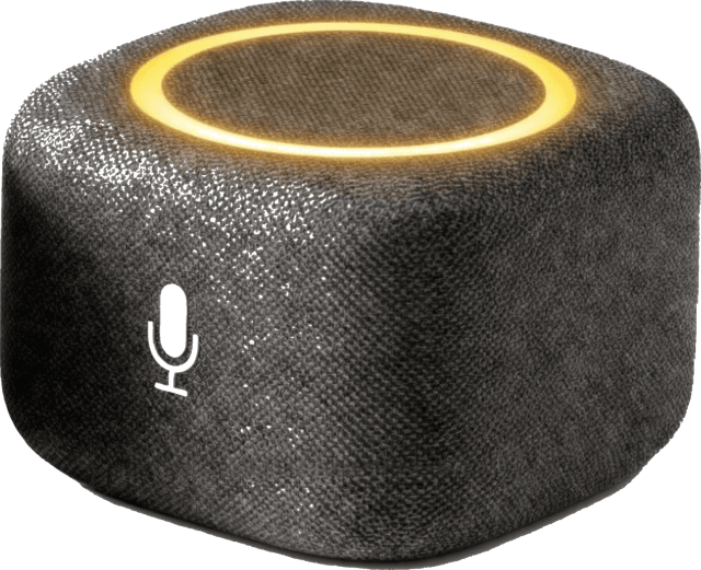 NiteNote — a small rounded cube with glowing LED ring